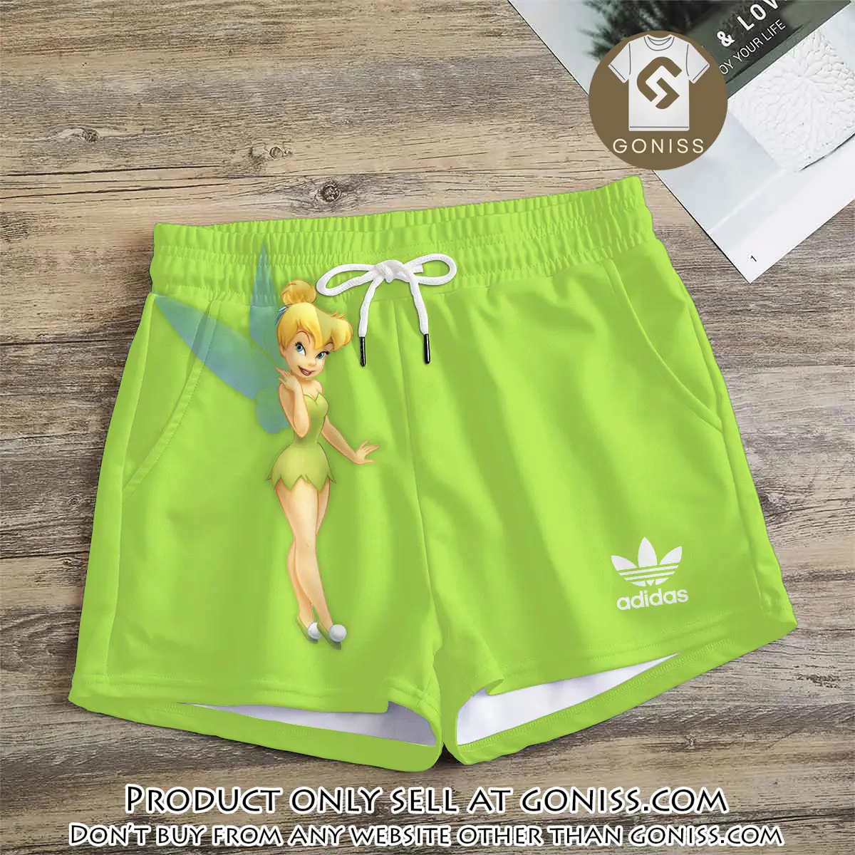 Premium tinker bell in adidas women shorts lady beach shorts wms1073 gn1230584